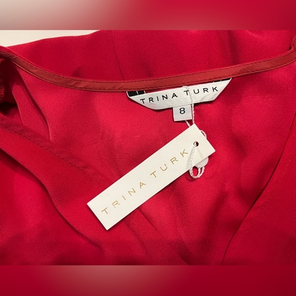 TRINA TURK Cranberry red ruched skirt dress size 8.‎ - Picture 11 of 16